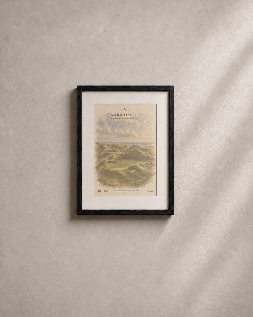 Illustrated golf piece, small frame