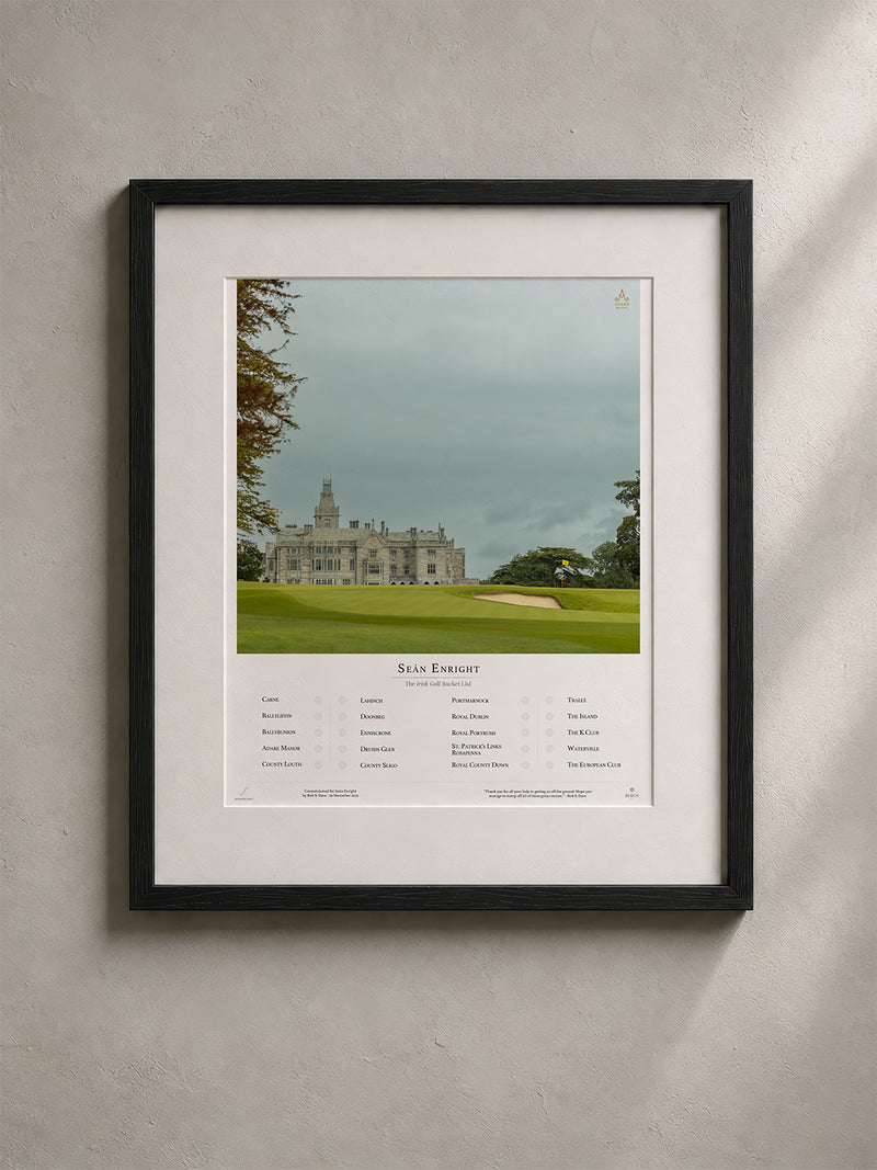 Framed golf photography piece, Adare Manor
