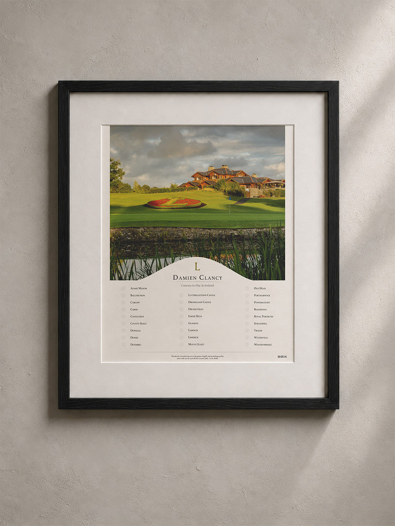 Framed golf photography piece, Luttrellstown, for Damien Clancy