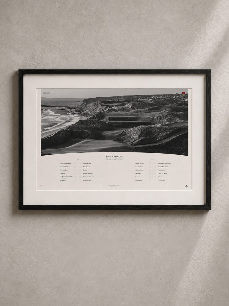 Framed golf photography piece, Ballybunion