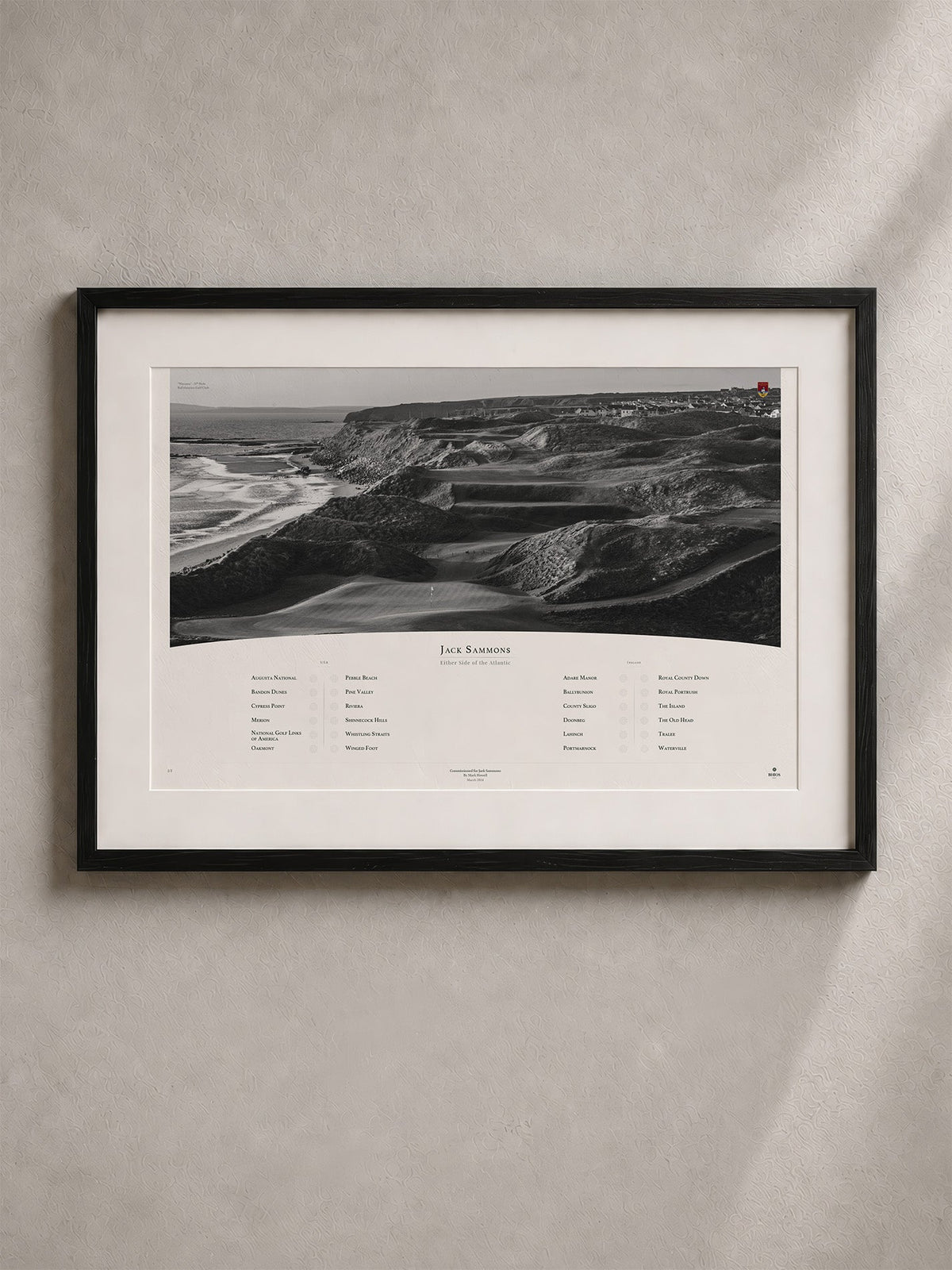 Framed golf photography piece, photograph by Mark Howell